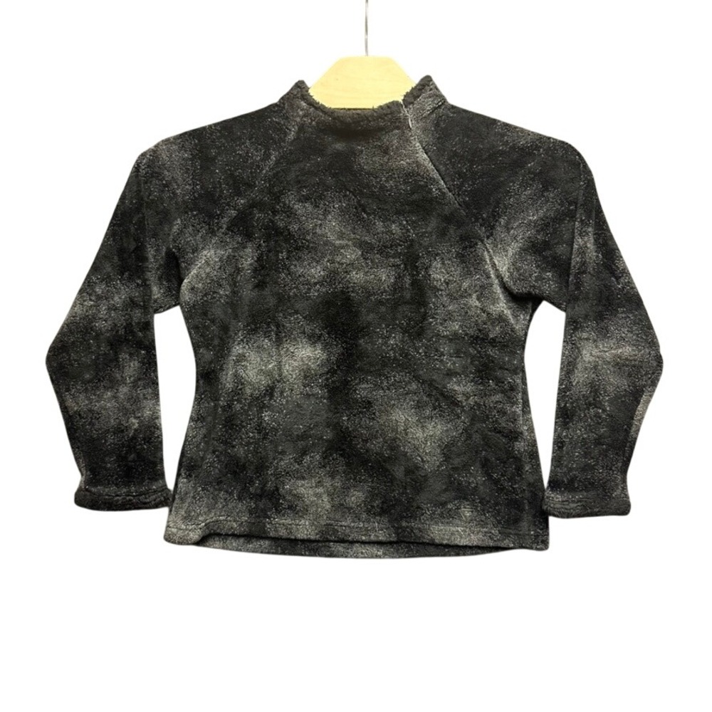 Wooly Bully Wear Fleece Pullover Womens Medium Charcoal Gray Mock Neck USA Made